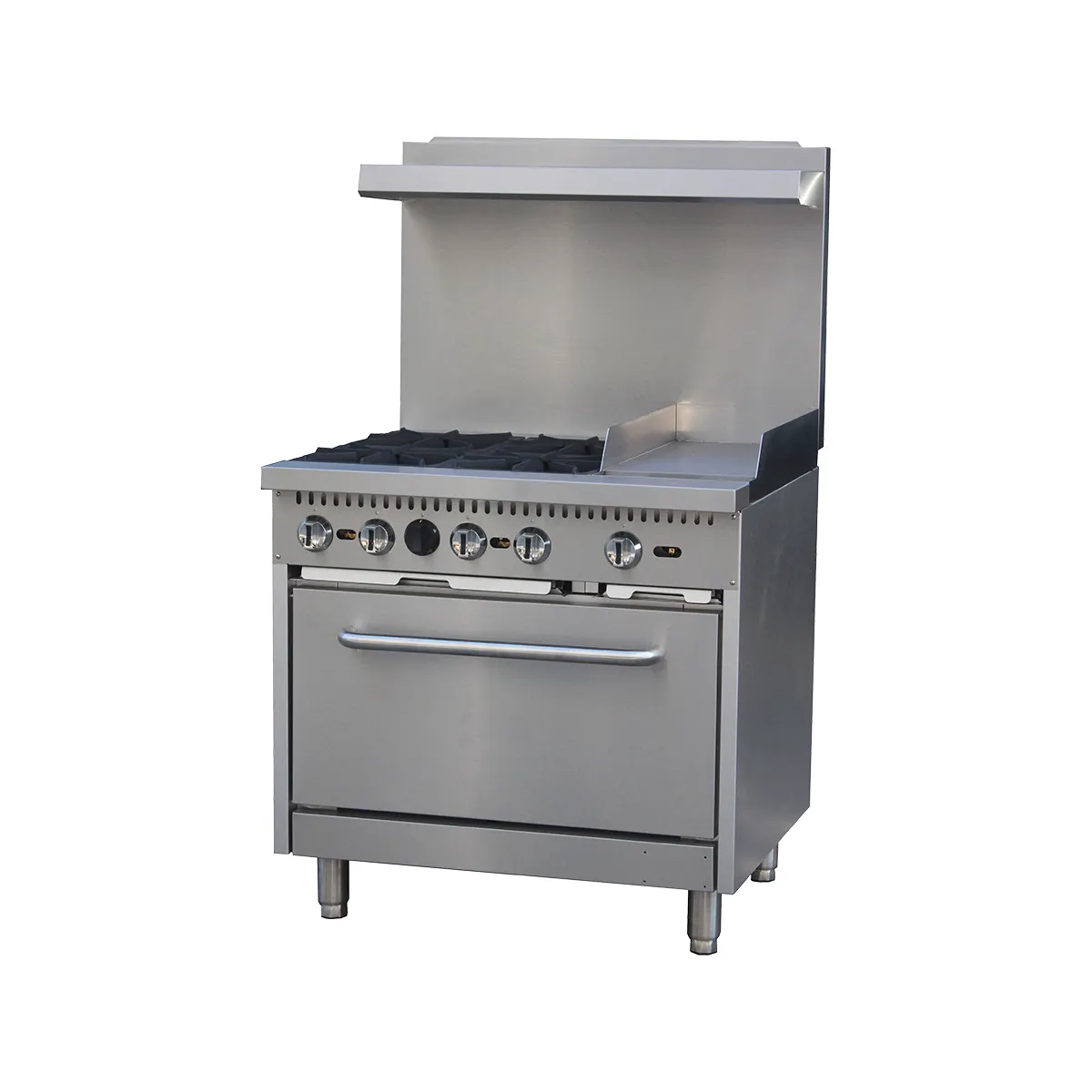 Serv-Ware SGR-4B-12G 36" Gas Restaurant Range w/ (4) Burners, 12" Griddle, (1) Oven, 171.000 BTU 2