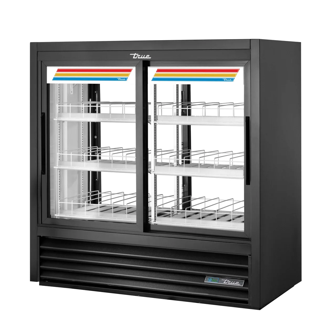 True glass sliding-door pass-thru refrigerator