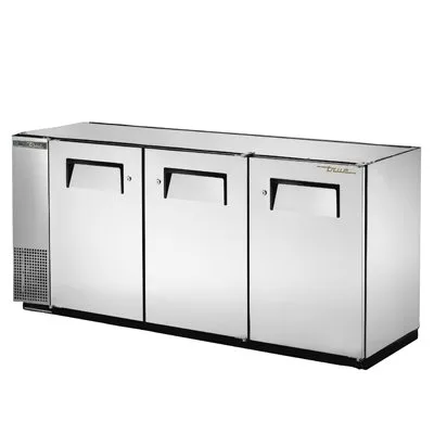 True TBB-24GAL-72-S-HC 71″ 3 Solid Swing Door Galvanized Top Stainless Steel Back Bar Cooler