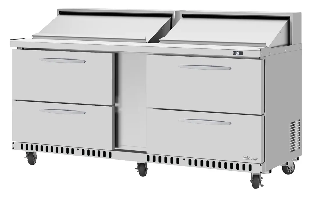 Turbo Air PST-72-D4-FB-N 72″ Mega Top Sandwich/Salad Prep Table w/ 4 Drawers, 18 Pans