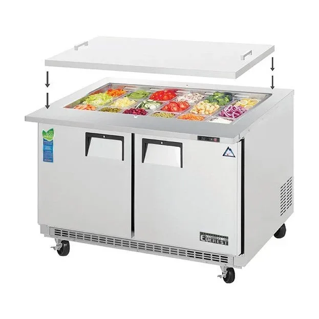Everest EOTPS2 35″ Two Section Mega Top Sandwich/Salad Prep Table w/ 2 Doors, 12 Pans