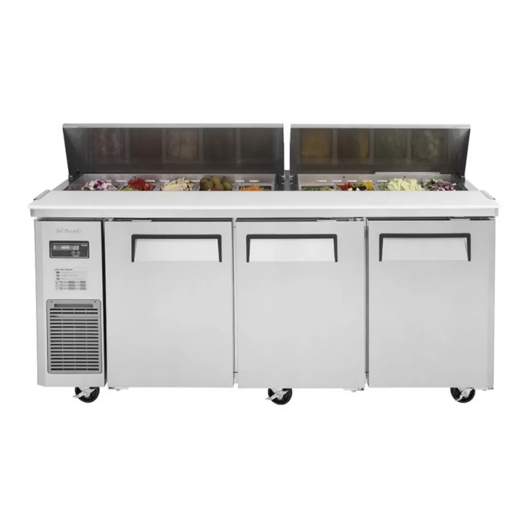 Turbo Air JST-72-N 70″ Three Section Sandwich / Salad Prep Table w/ 3 Doors, 18 Pans 3