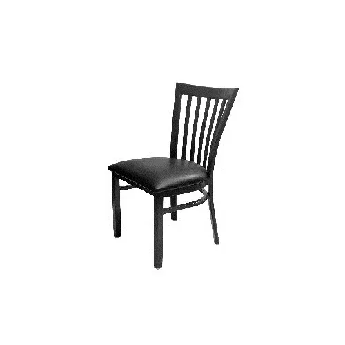 AAA Furniture Wholesale 327/BLK BVS Indoor Side Chair with Upholstered Seat, Black (Quick Ship)