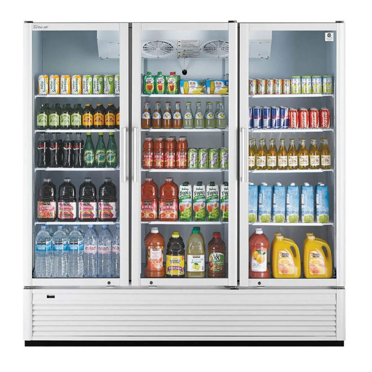Turbo Air TGM-72SDH-N 78″ 3-Section Merchandiser Refrigerator w/ Glass Door, 70.4 cu. ft.