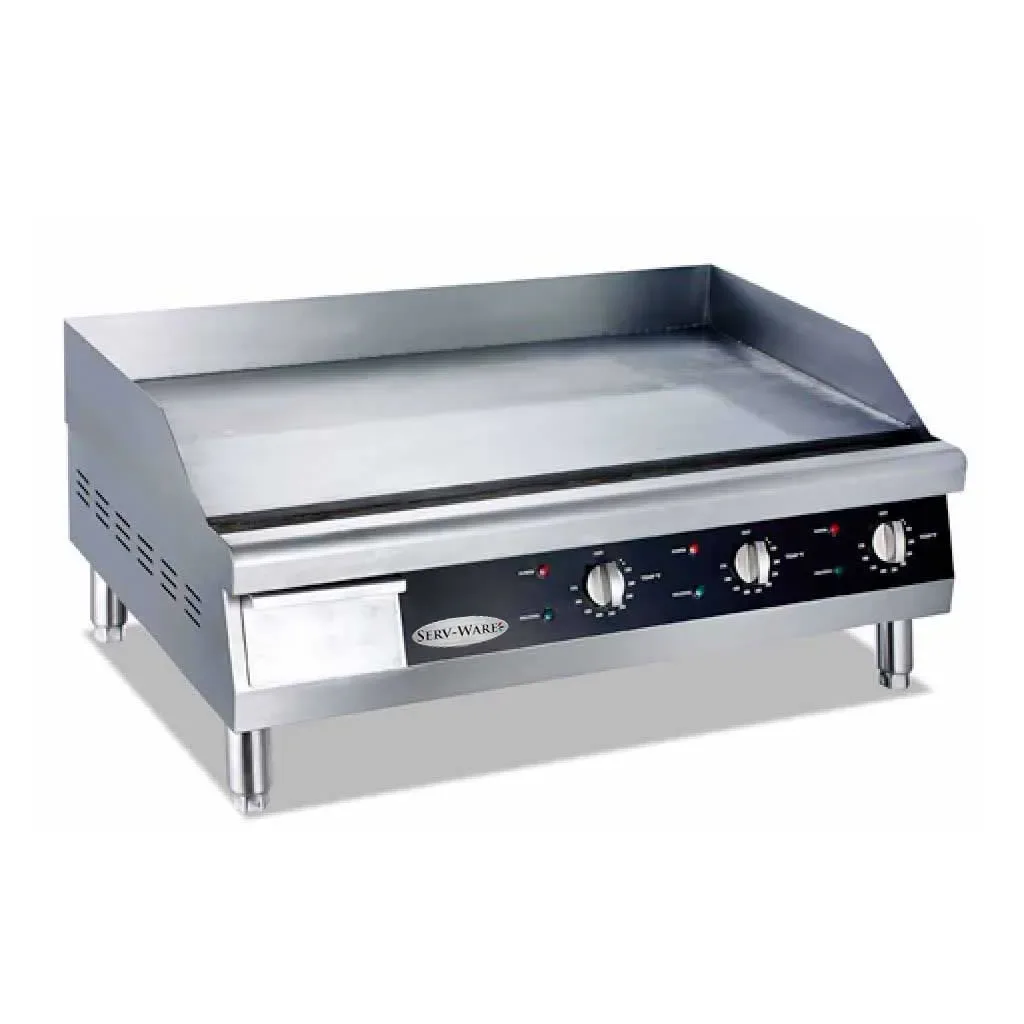 Serv-Ware ETG-30 30″ Countertop Electric Thermostatic Griddle, 30” x 15.5” Surface, 208V