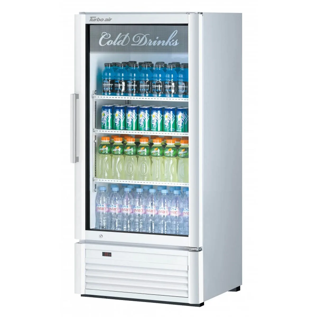 Turbo Air TGM-10SD-N6 25″1-Section Glass Door Merchandiser Refrigerator in White, 8.12 cu. ft.