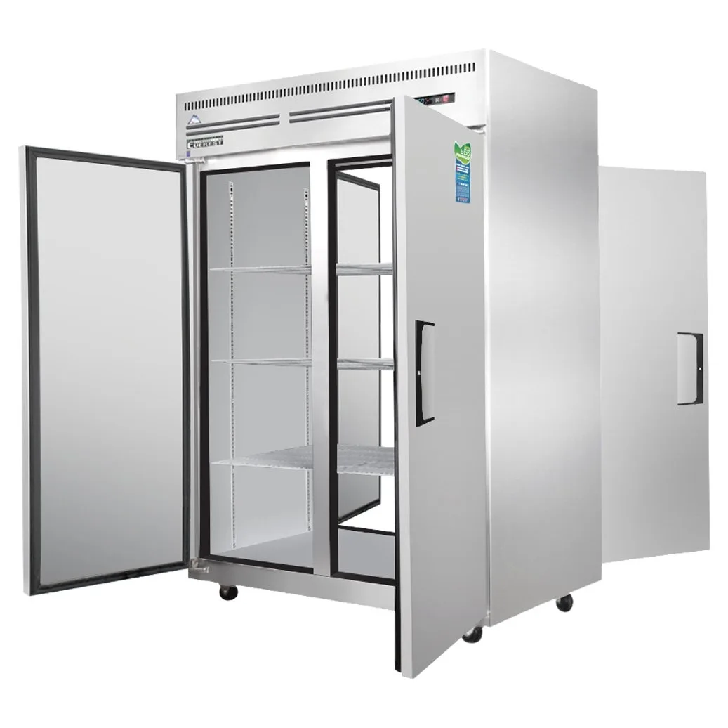 Everest ESPT-2S-2S Two Section Pass-Thru Refrigerator w/ 4 Solid Full Doors, Top Mount, 48 cu. ft.