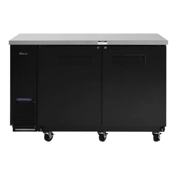 Turbo Air TBB-24-60SBD-N6 61″ Two Section Back Bar Cooler with Solid Door, 16.46 cu. ft.