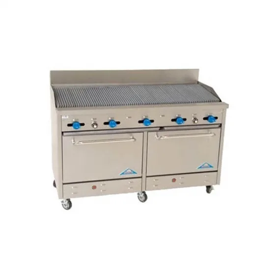 Comstock-Castle 2F330-6RB 72″ Gas Restaurant Range w/ 72″ Full Charbroiler, (2) Standard Ovens, 240.000 BTU