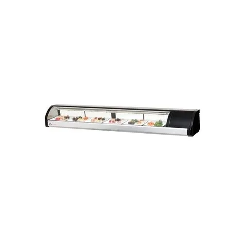 Everest ESC83R 82″ Refrigerated Right Mounted Curved Glass Black Sushi Display Case, 4 Doors – 6 Pan Capacity 2