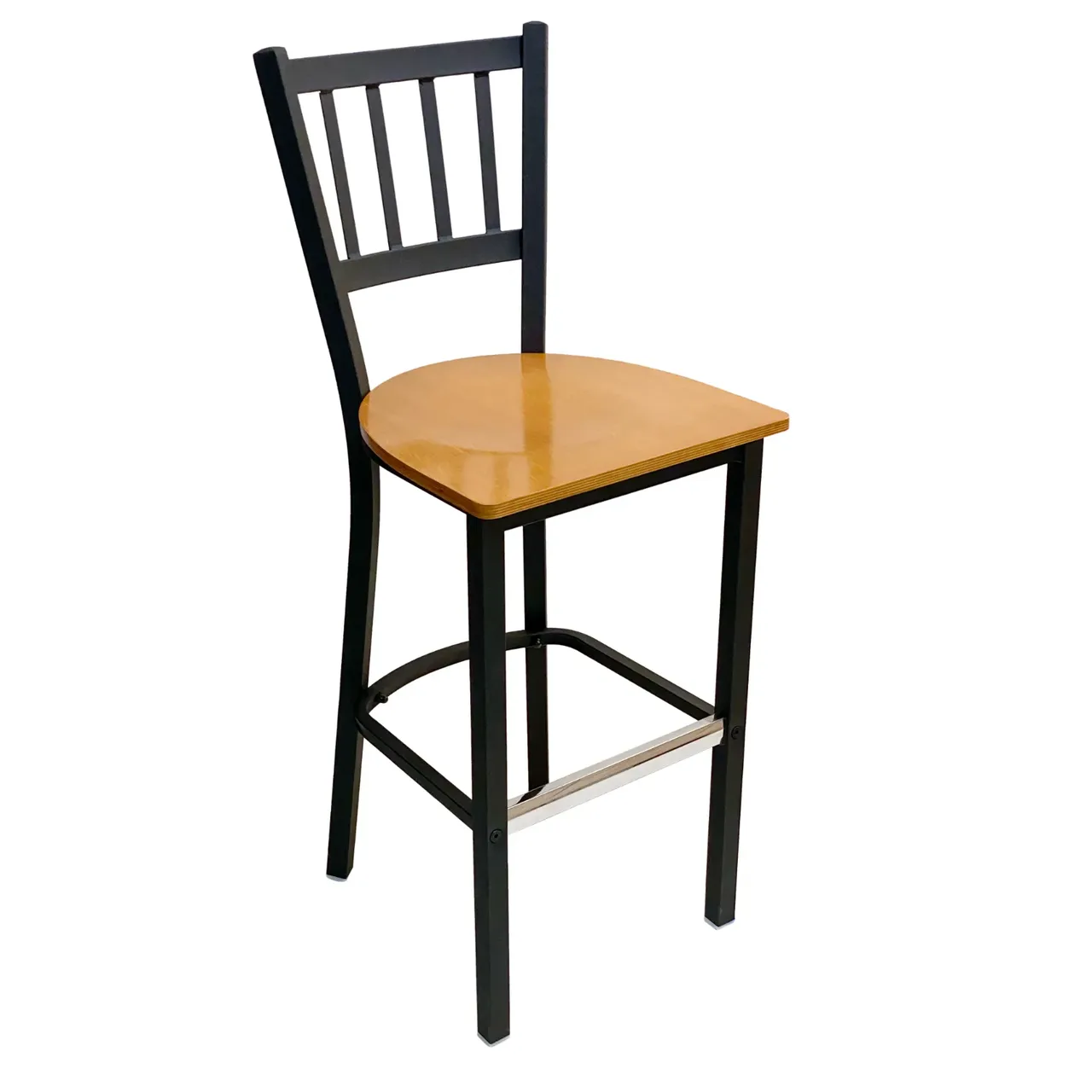 AAA Furniture Wholesale 309BS WS-BLK Bar Stool with Slat Back, Black (Quick Ship)