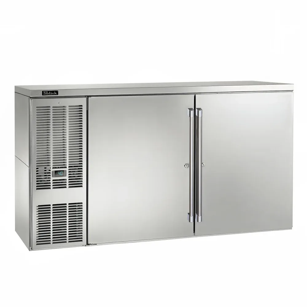 Perlick BBS60-SS-L-STK 60″ Bar Refrigerator – 2 Swinging Solid Doors, Stainless, 120v