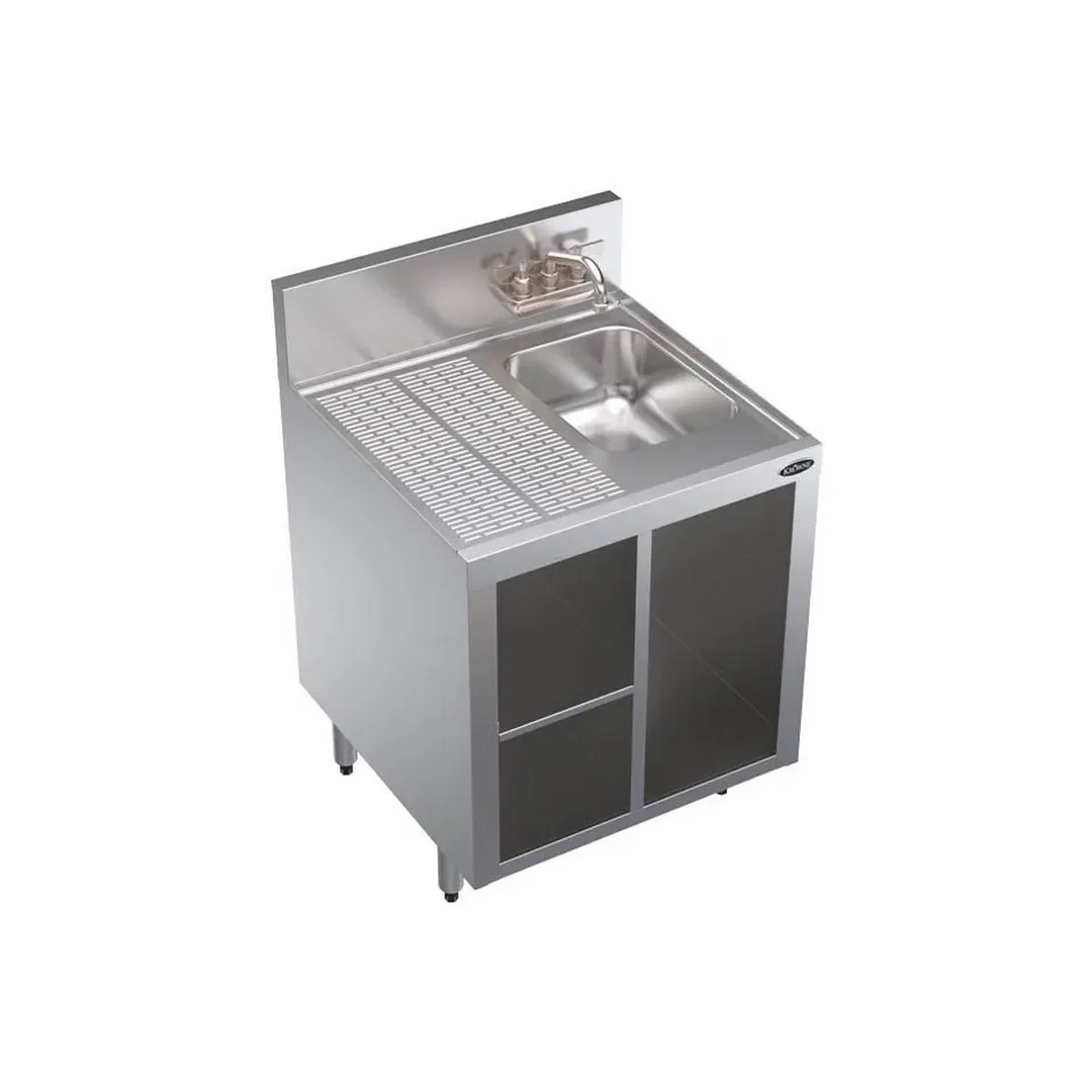 Krowne KR24-24SC 24″ Wet & Dry Underbar Waste Cabinet with Right Side Sink