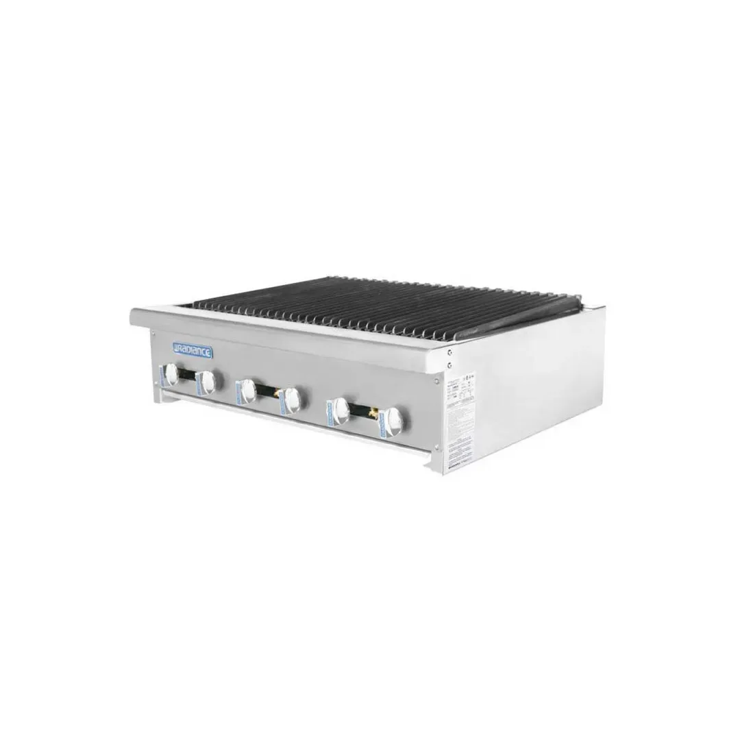 Turbo Air TARB-36 36″ Countertop Gas Charbroiler, (6) Burners with Manual Controls