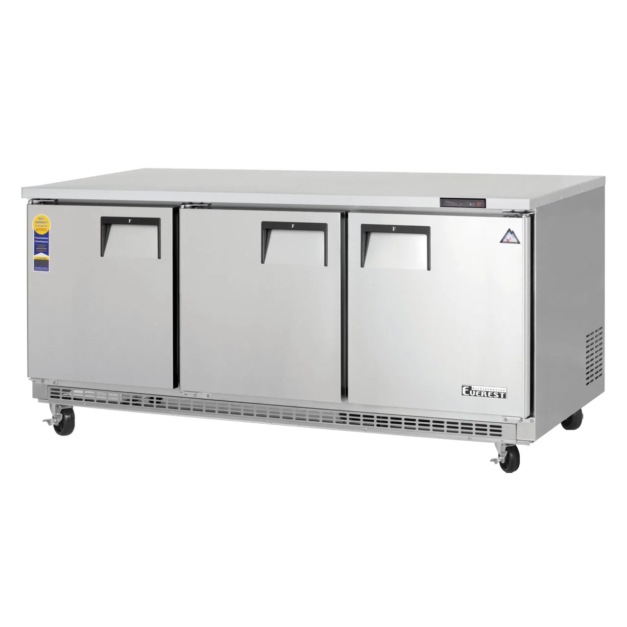 Everest ETBF3 71″ 3-Section Worktop Freezer w/ 3 Doors, Front Breather, 22 cu. ft.