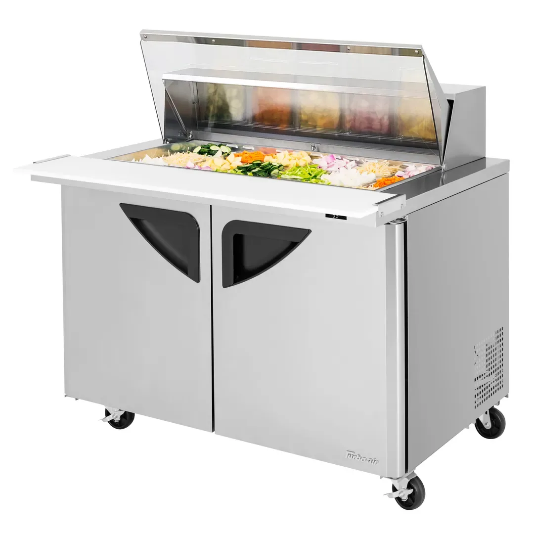 Turbo Air TST-48SD-18-N-CL 48″ Mega Top Sandwich/Salad Prep Table w/ 2 Doors, 18 Pans