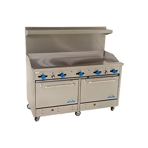 Comstock-Castle 2F330-72 72″ Gas Restaurant Range w/ 72″ Full Griddle, (2) Standard Ovens, 204.000 BTU