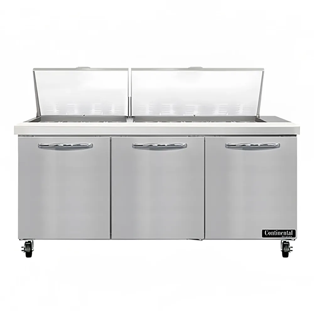 Continental SW72N27M 72″ Sandwich/Salad Prep Table w/ Refrigerated Base, 115v