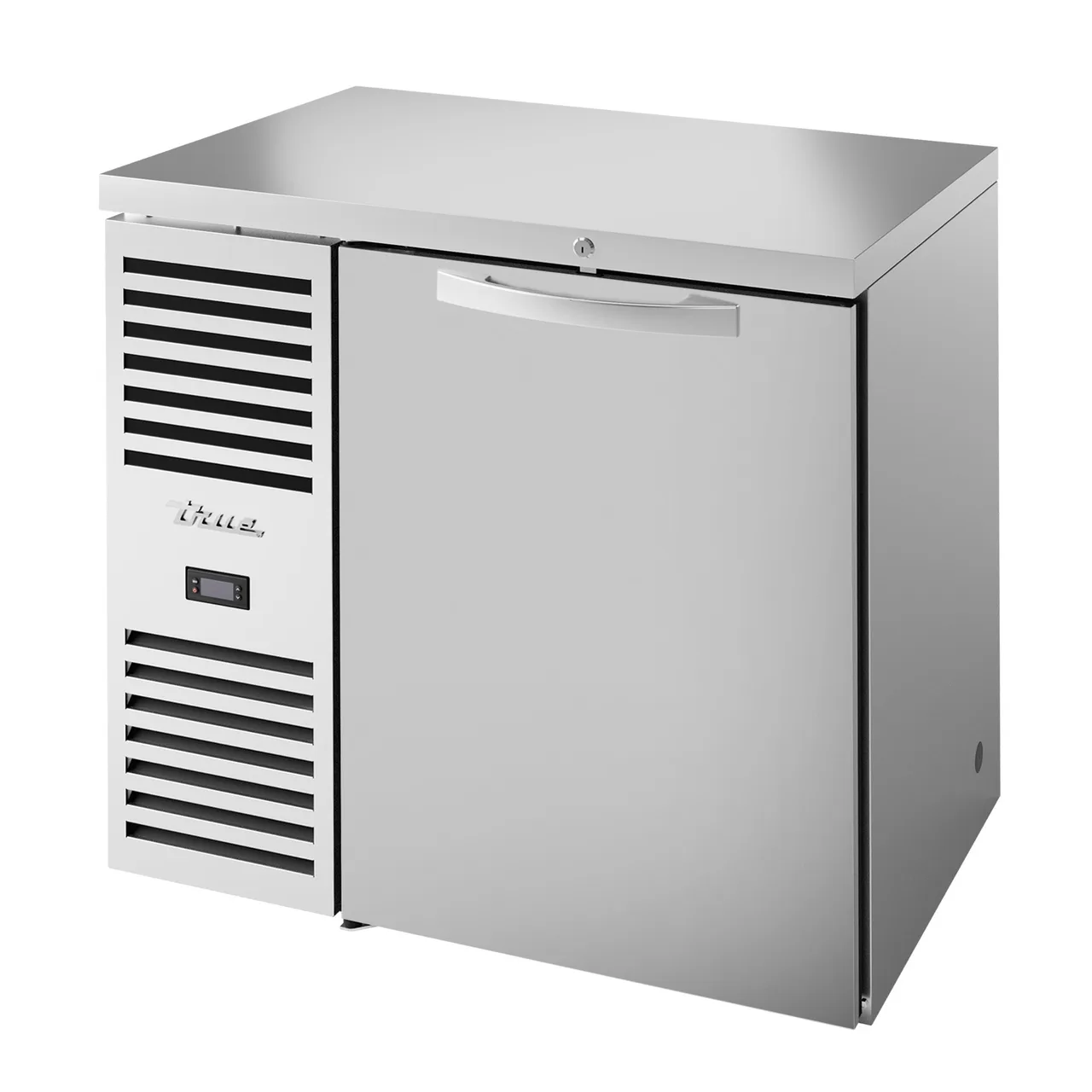 True TBR36-RISZ1-L-S-S-1 Stainless Steel 36″ Solid Swing Door Back Bar Refrigerator with LED