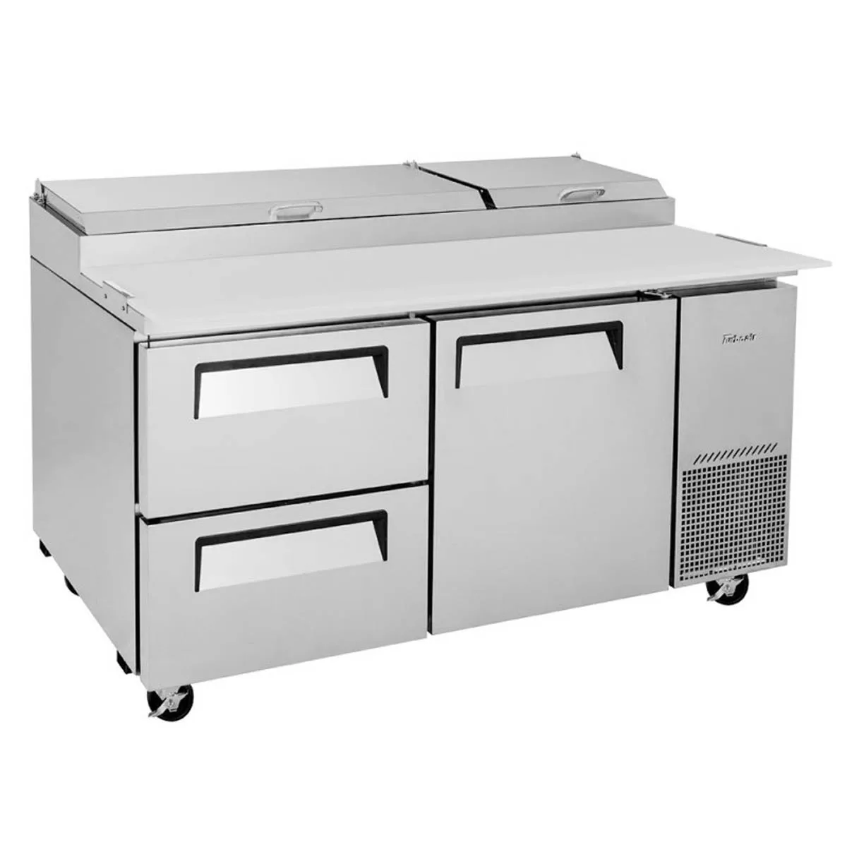 Turbo Air TPR-67SD-D2-N 67″ Refrigerated Pizza Prep Table w/ 1 Door & 2 Drawers, 20 cu. ft. 7