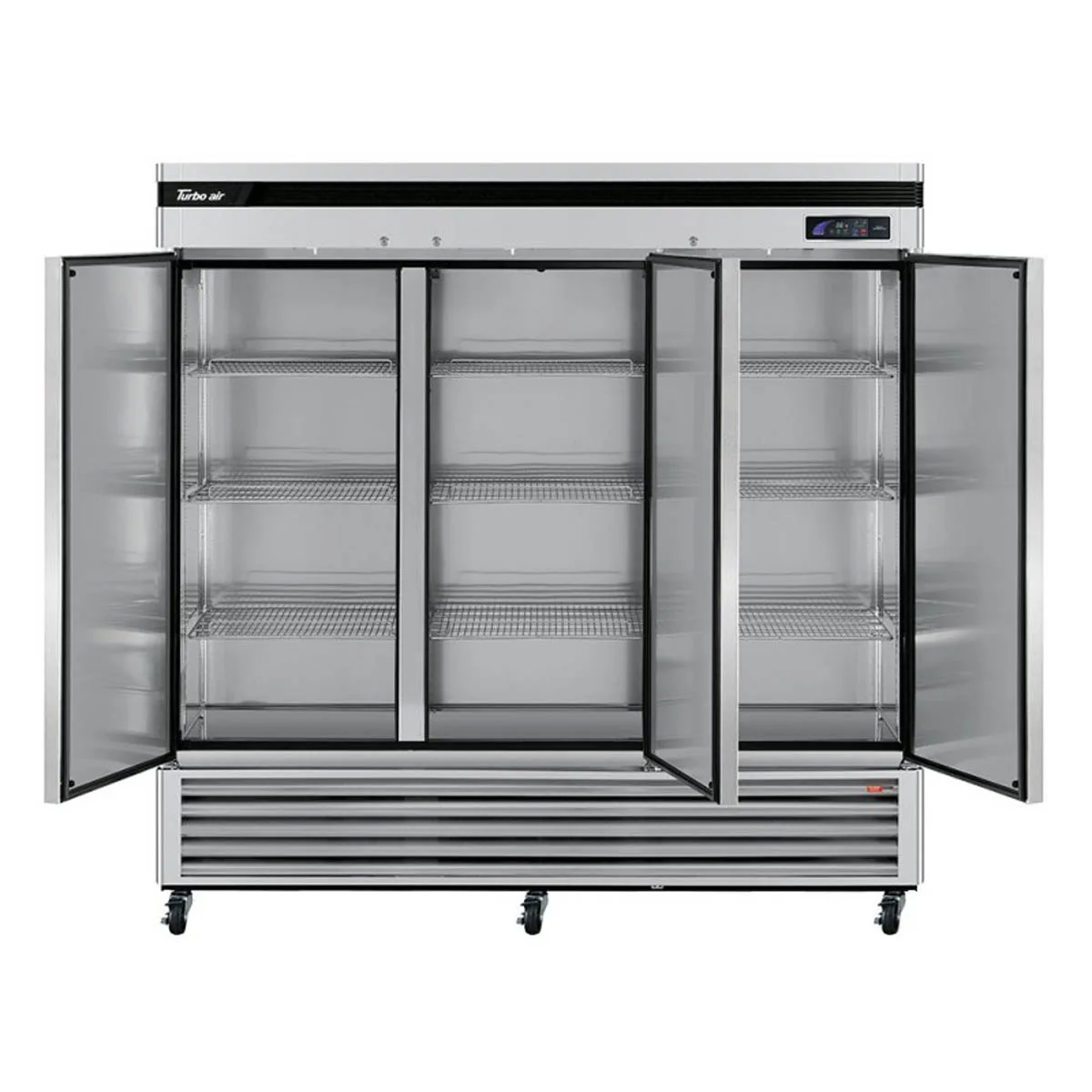 Turbo Air TSR-72SD-N 81″ Three Section Super Deluxe Reach-In Refrigerator w/ 3 Solid Doors, Bottom Mount, 64 cu. ft. 3