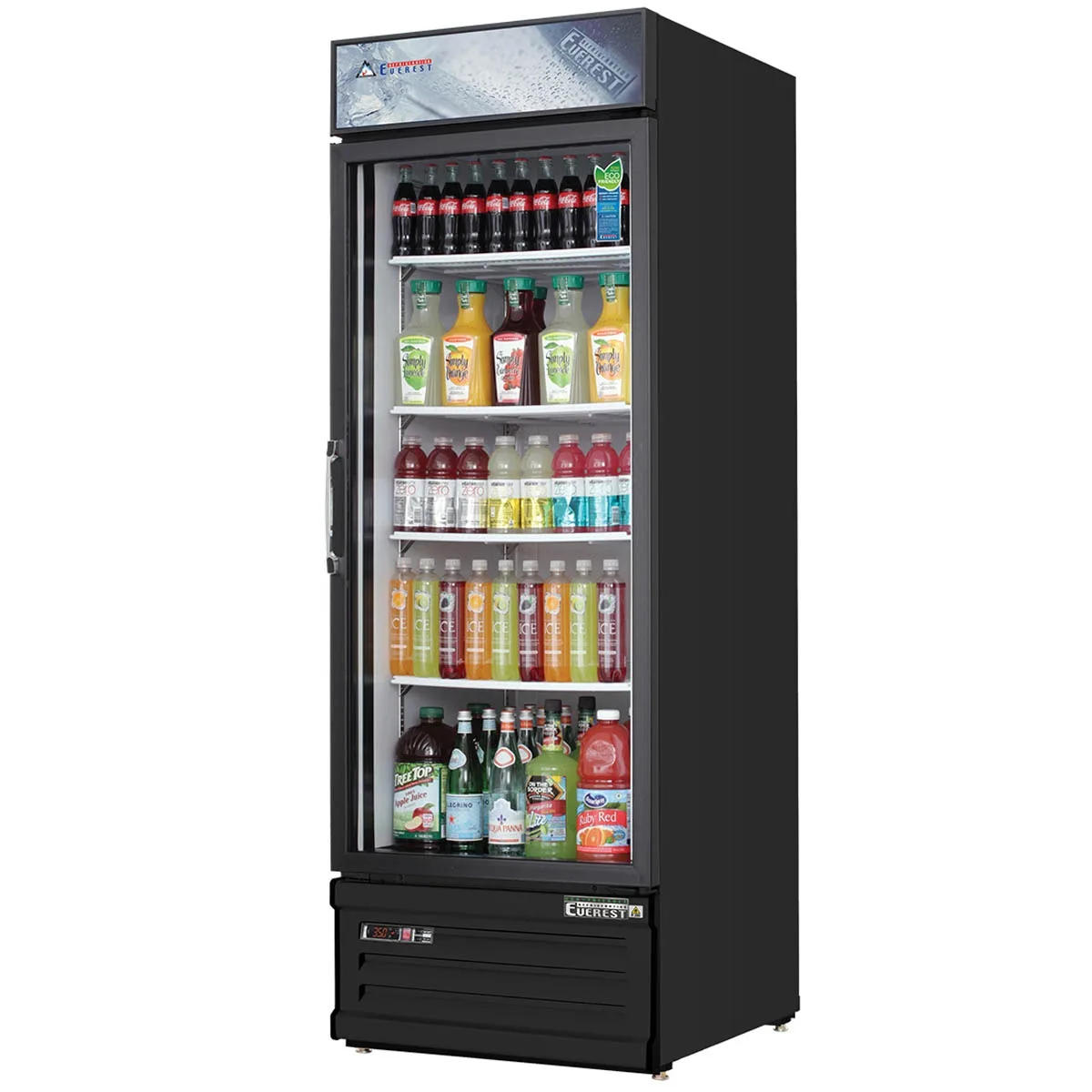 Everest EMGR10B 24″ One Door Merchandiser Refrigerator, Black Exterior, 10 cu. ft.