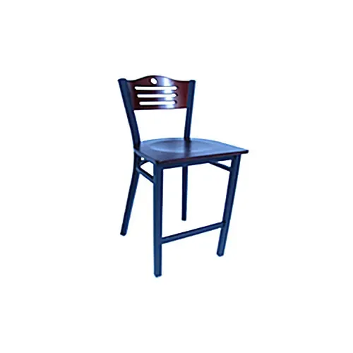 AAA Furniture Wholesale 315A-BS WS Bar Stool with Wood Back, Black (Quick Ship)