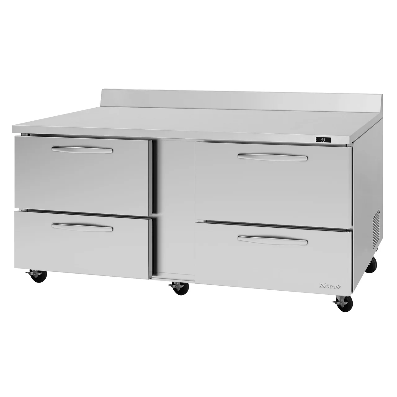 Turbo Air PWR-72-D4-N 72″ 2-Section Worktop Refrigerator w/ 4 Drawers, 18.8 cu. ft.