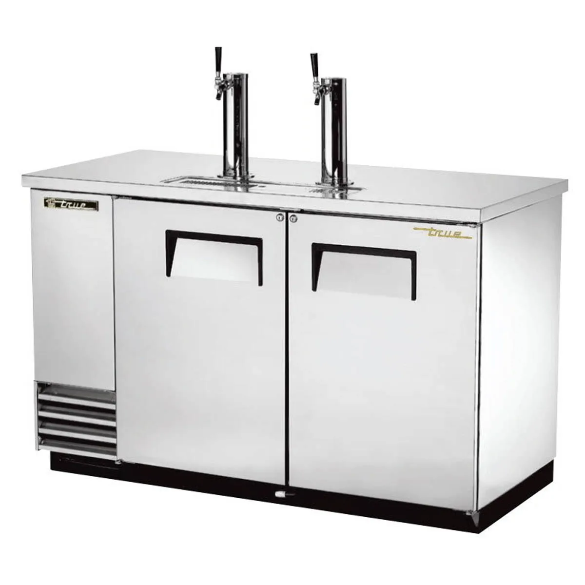 True TDD-2-S-HC 58″ Solid Door Steel Direct Draw Beer Dispenser with 2 Taps & 2 Keg Capacity
