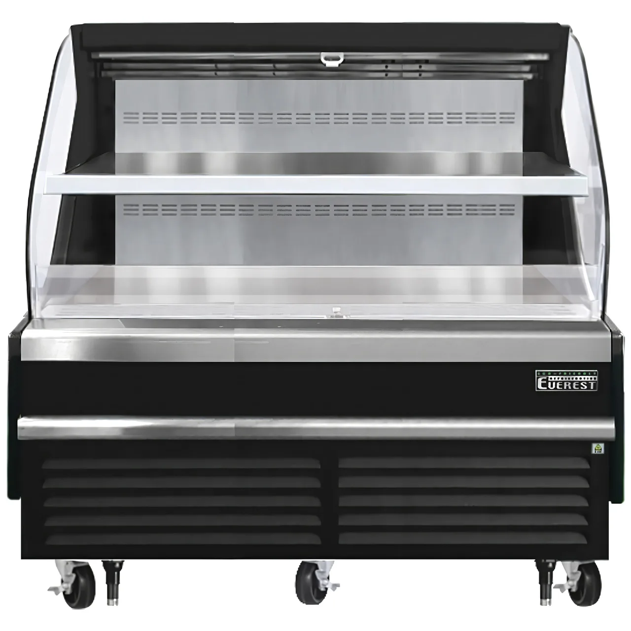Everest EOMH-72-B-35-T 73″ Horizontal Open Air Merchandiser in Black, 2 Shelves, Open Curved, 15.2 cu. ft.