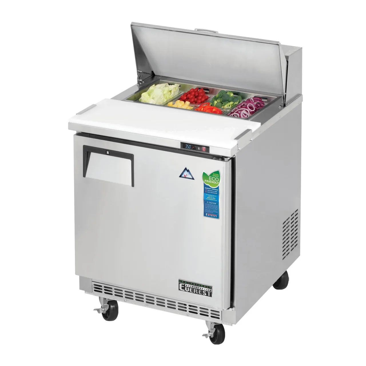 Everest EPBNR1 27″ One Section Refrigerated Sandwich/Salad Prep Table w/ 1 Door, 8 Pans