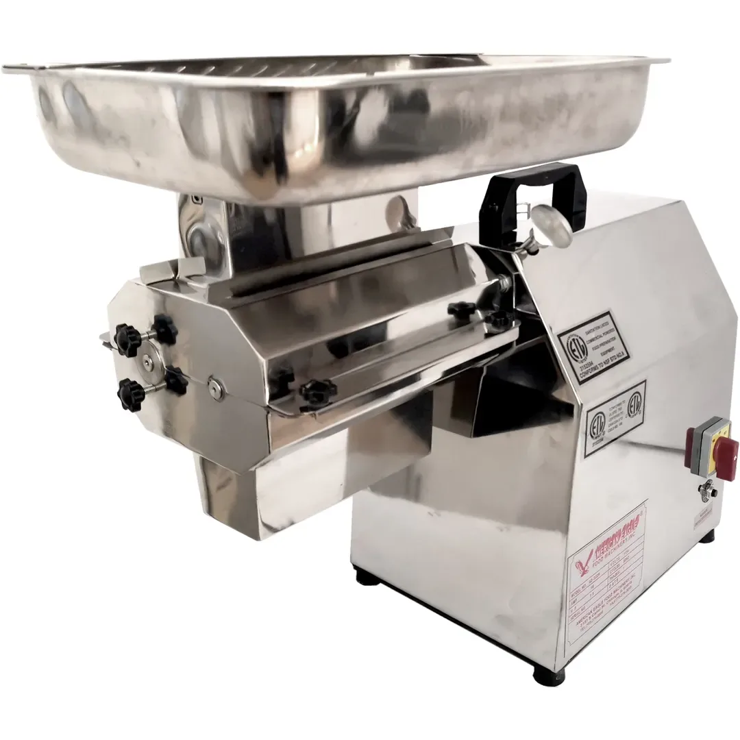 American Eagle AE-GMC22N-1 Countertop Electric Meat Cutter Kit, 1″ Strips, 1-1/2 HP, Stainless Steel, 170 RPM, #12 Hub