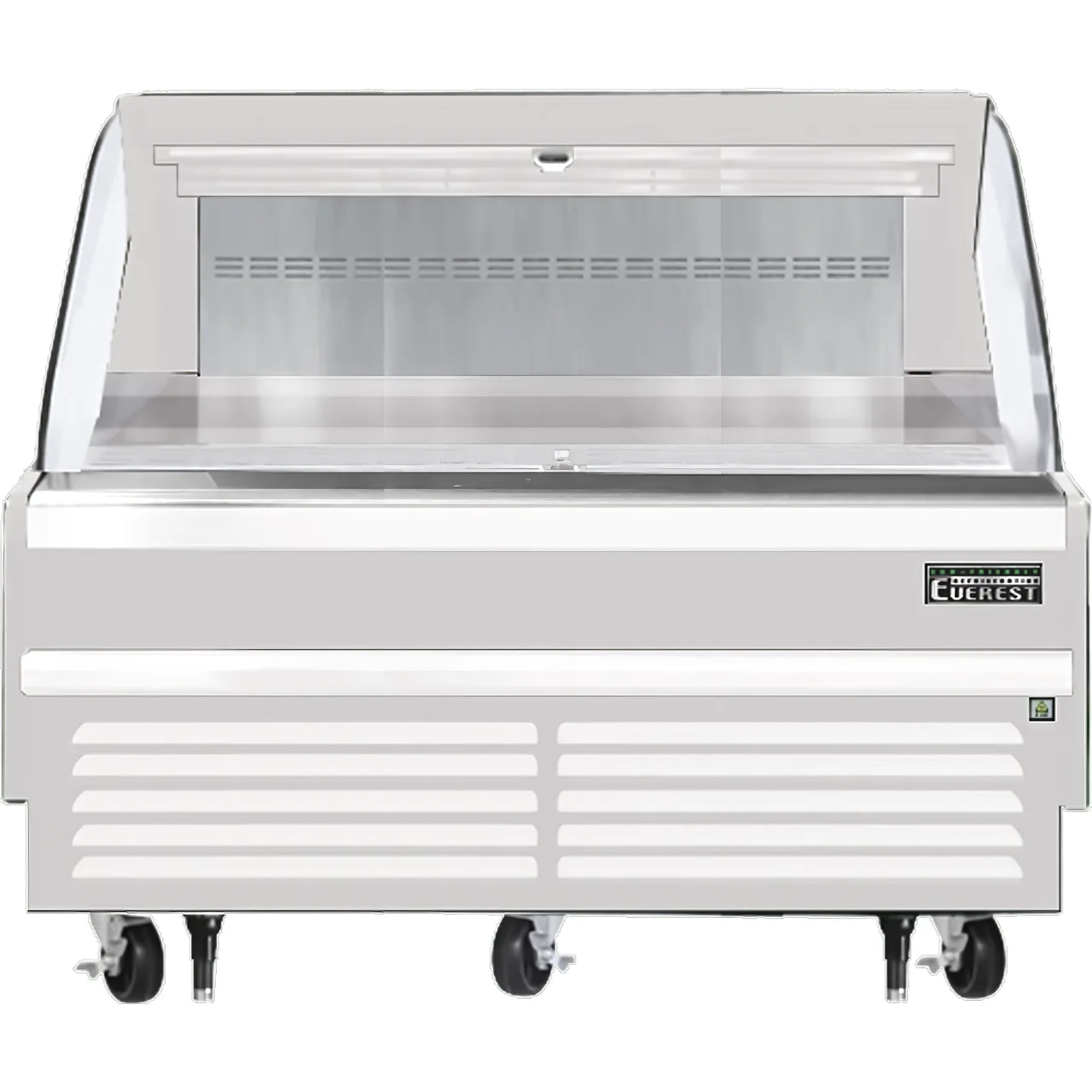Everest EOMH-60-W-35-S 60″ Horizontal Open Air Merchandiser in White, Deck Only, Open Curved, 9.3 cu. ft.