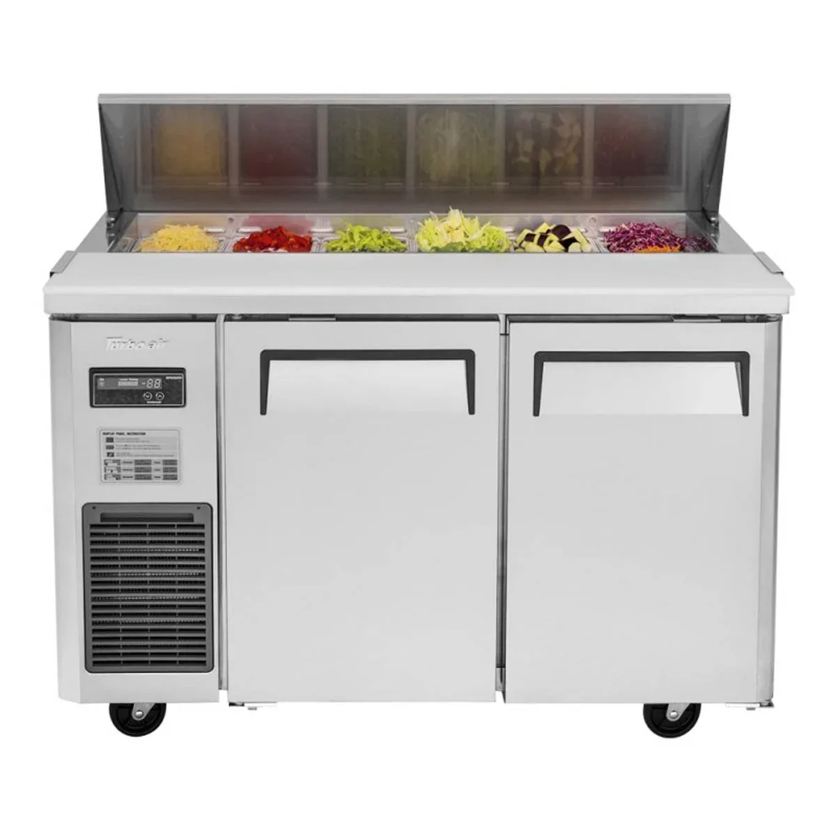 Turbo Air JST-48-N 47″ Two Section Sandwich / Salad Prep Table w/ 2 Doors, 12 Pans