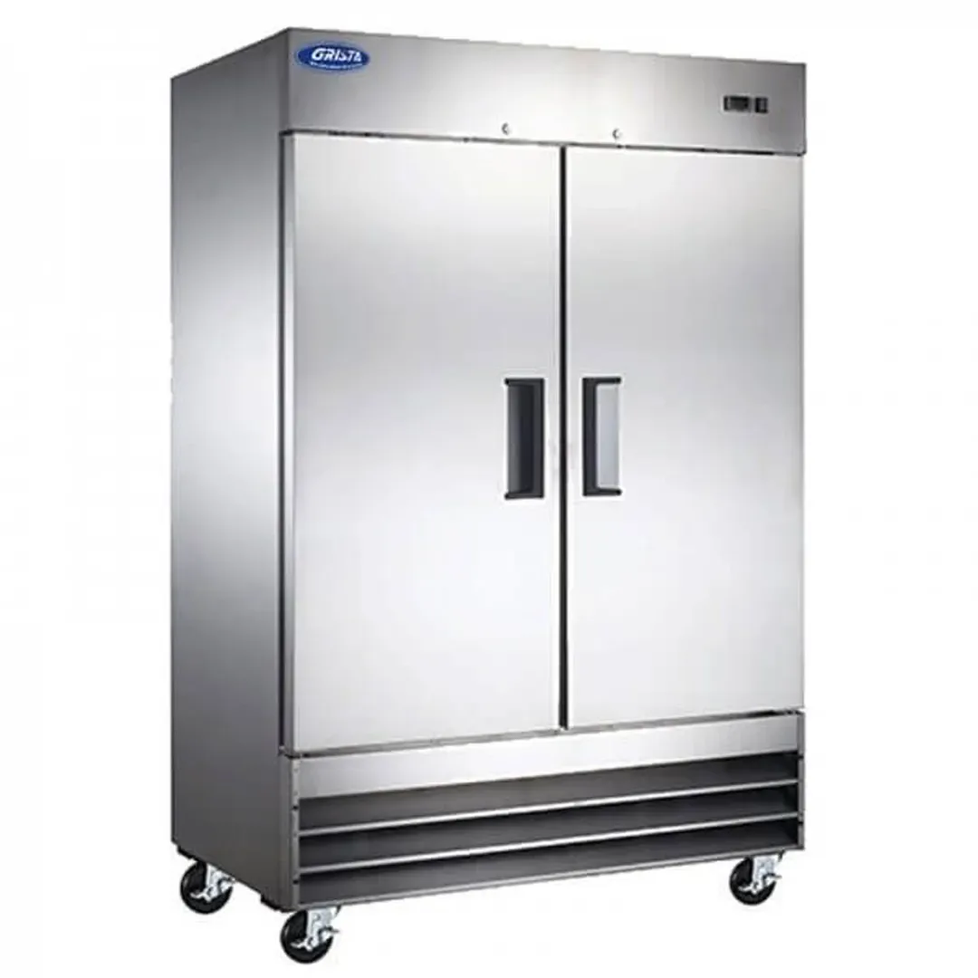 Adcraft GRRF-2D 54″ Two Section Reach-In Refrigerator w/ 2 Solid Doors, Bottom Mount, 48 cu. ft., 115 V.
