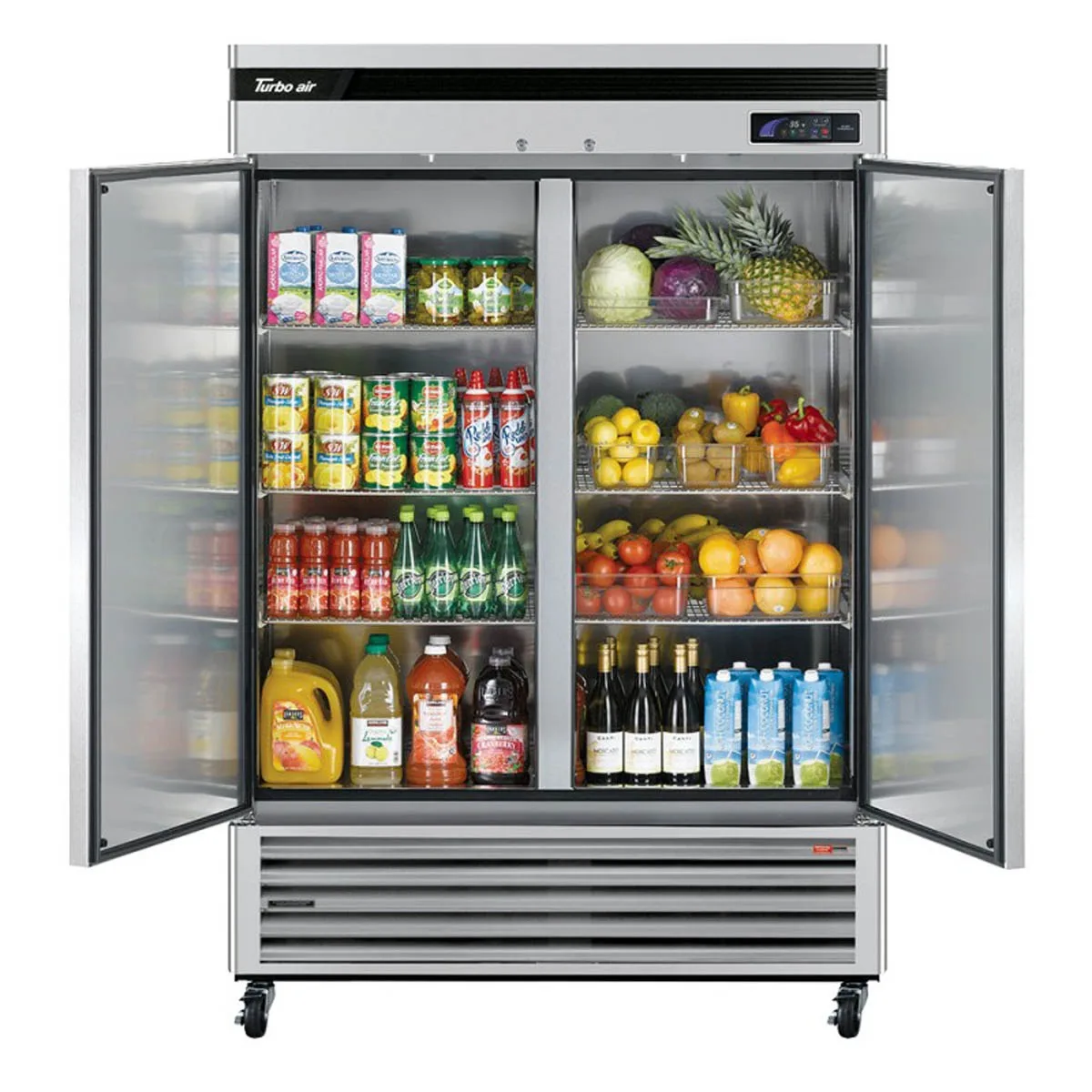Turbo Air TSR-49SD-N6 54″ Two Section Super Deluxe Reach-In Refrigerator w/ 2 Solid Doors, Bottom Mount, 43 cu. ft. 5