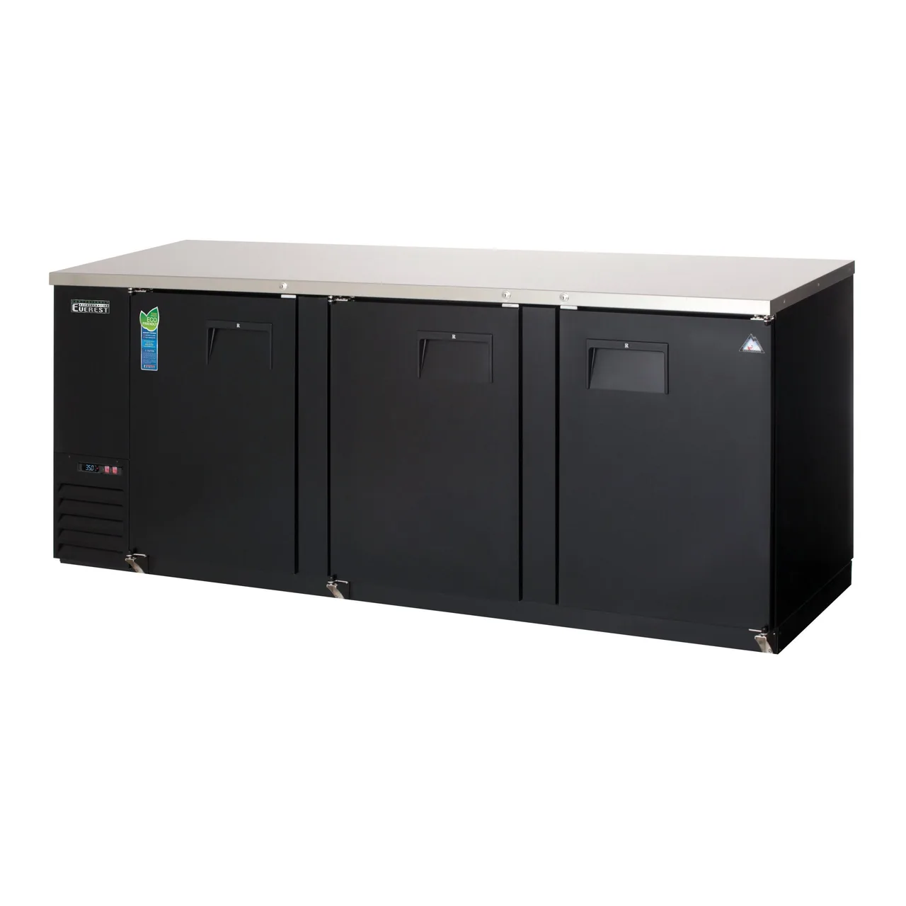 Everest EBB90 89″ Three Section Back Bar Cooler with Solid Door, 32.0 cu. ft.