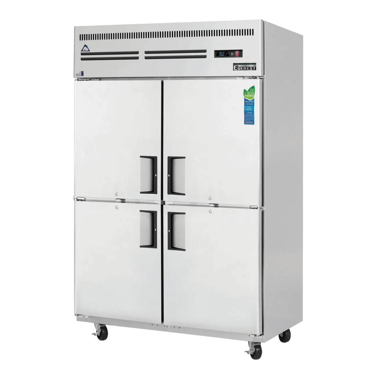 Everest ESRH4 49″ Two Section Reach-In Refrigerator w/ 4 Solid Half Doors, Top Mount, Stainless Steel, 48 cu. ft.