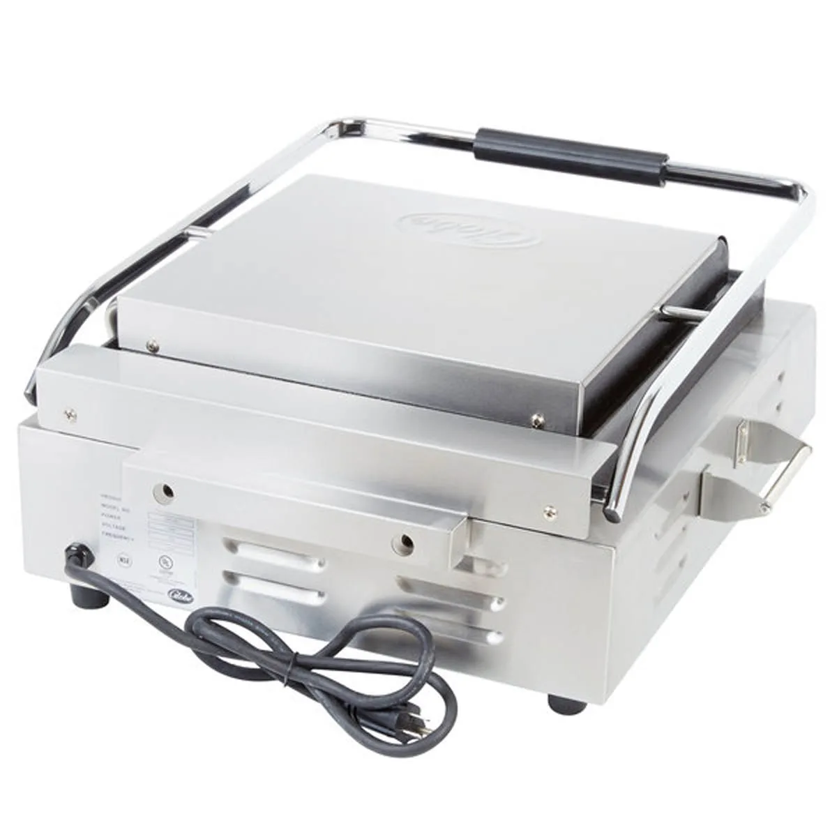 Globe GPG14D Single Commercial Panini Press w/ Cast Iron Grooved Plates, 120v 2