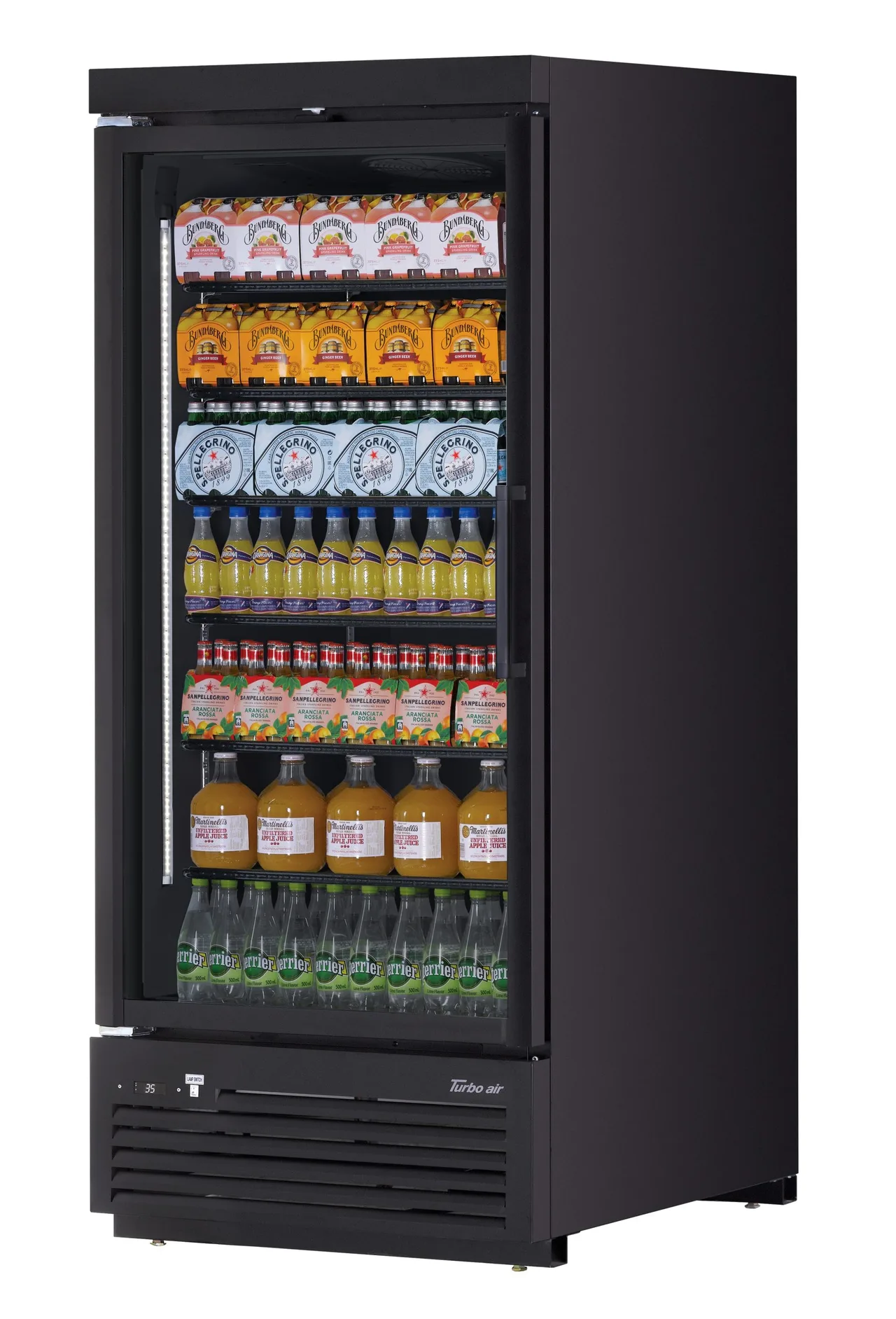 Turbo Air TJMR-30SDW(B)-N 36″ 1-Section Glass Door Refrigerated Merchandiser, 32 cu. ft.