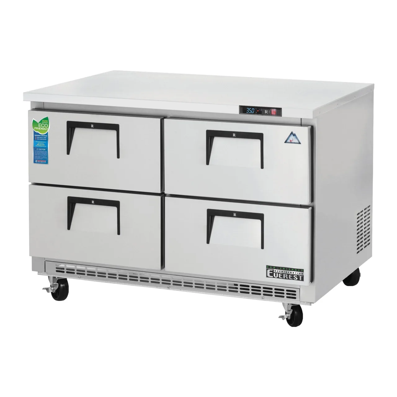 Everest ETBR2-D4 47″ Two Section Undercounter Refrigerator w/ 4 Drawers, 14 cu. ft.