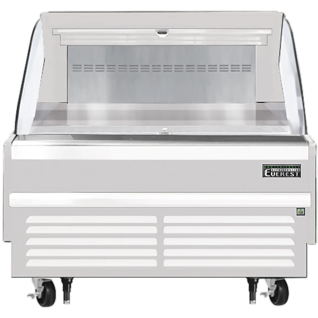 Everest EOMH-48-W-35-S 48″ Horizontal Open Air Merchandiser in White, Deck Only, Open Curved, 7.3 cu. ft.