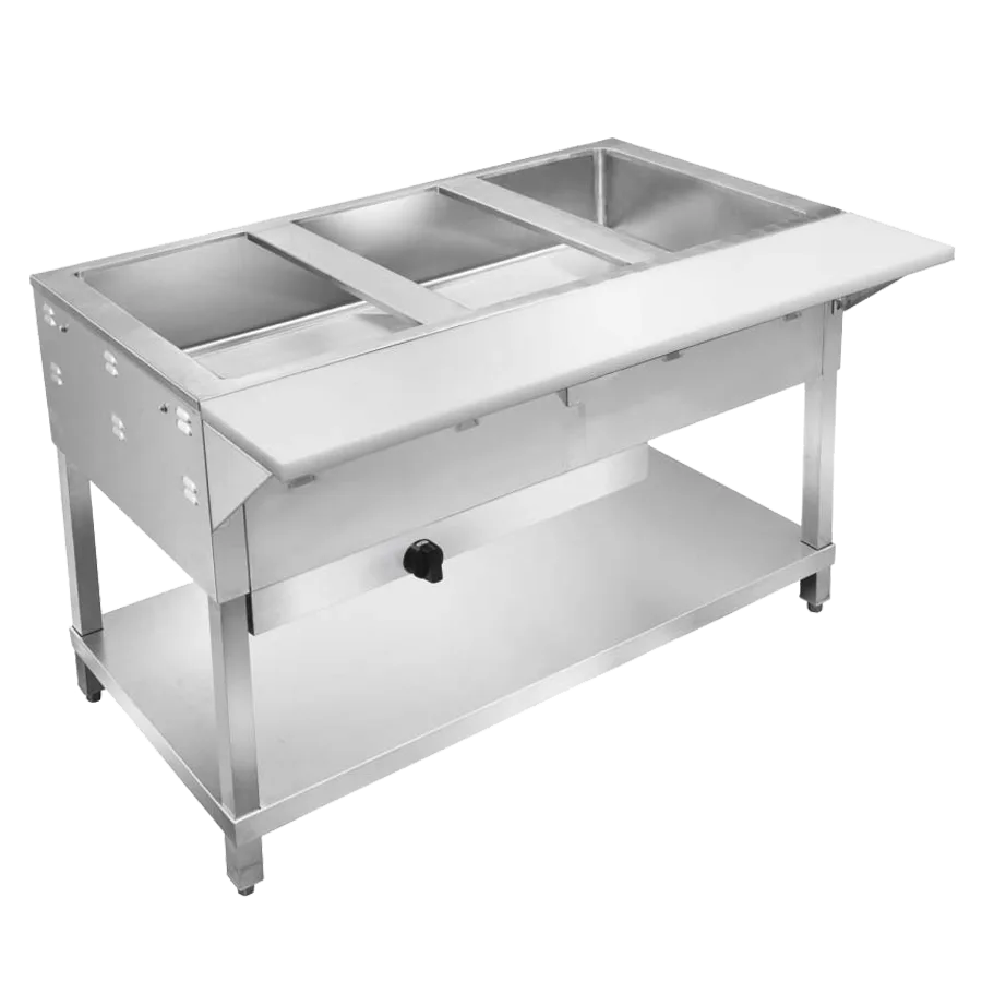Klinger’s Trading WB4H 62″ Gas Hot Food Serving Counter, (4) Open Wells