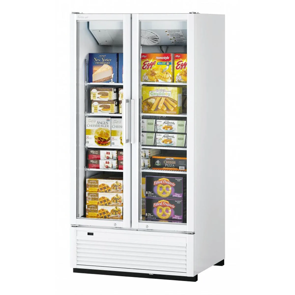 Turbo Air TGF-35SDH-N 39″ Two Glass Door Freezer Merchandiser, White or Black, 30.9 cu. ft.