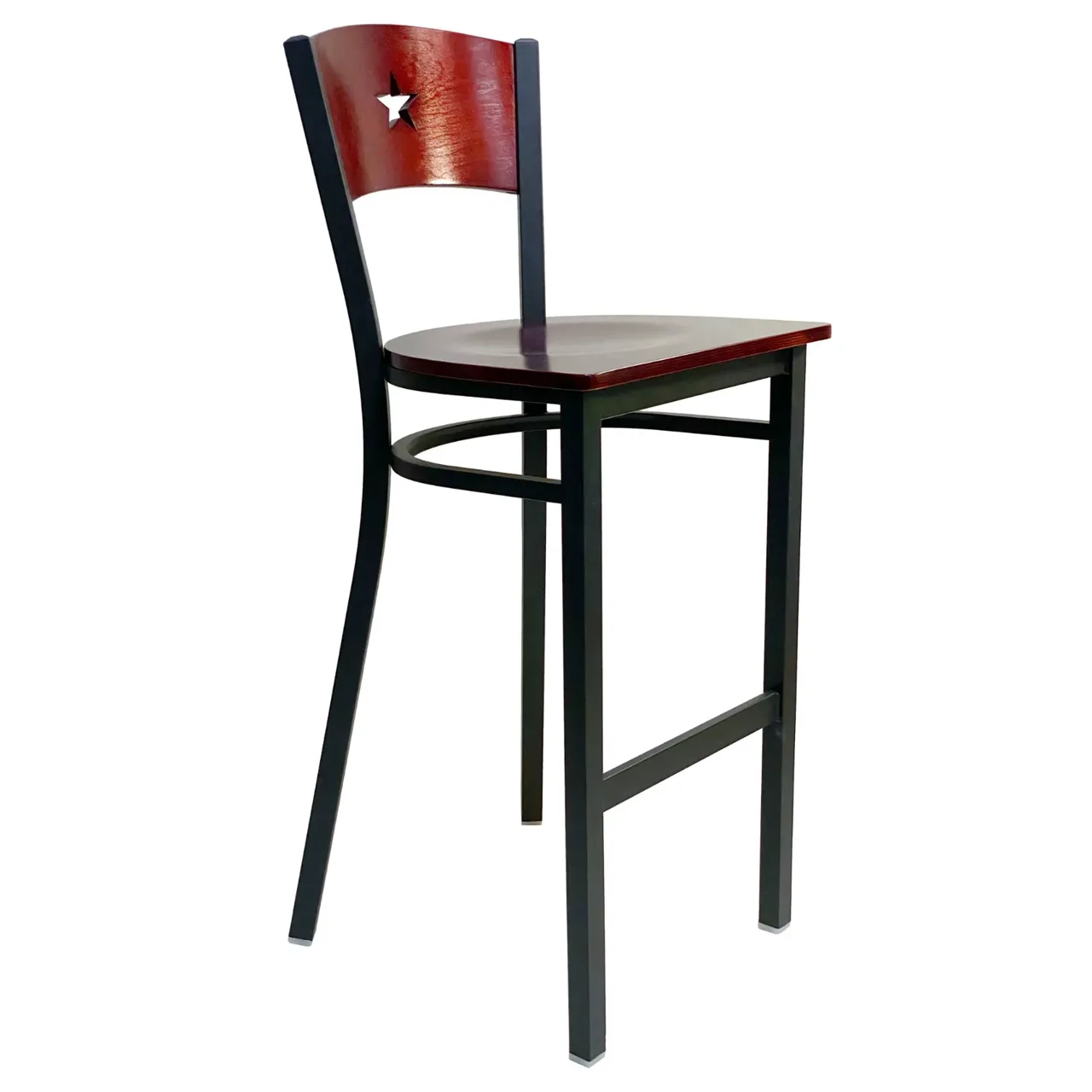 AAA Furniture Wholesale 315BS/STAR WS Bar Stool with Wood Back, Black (Quick Ship)