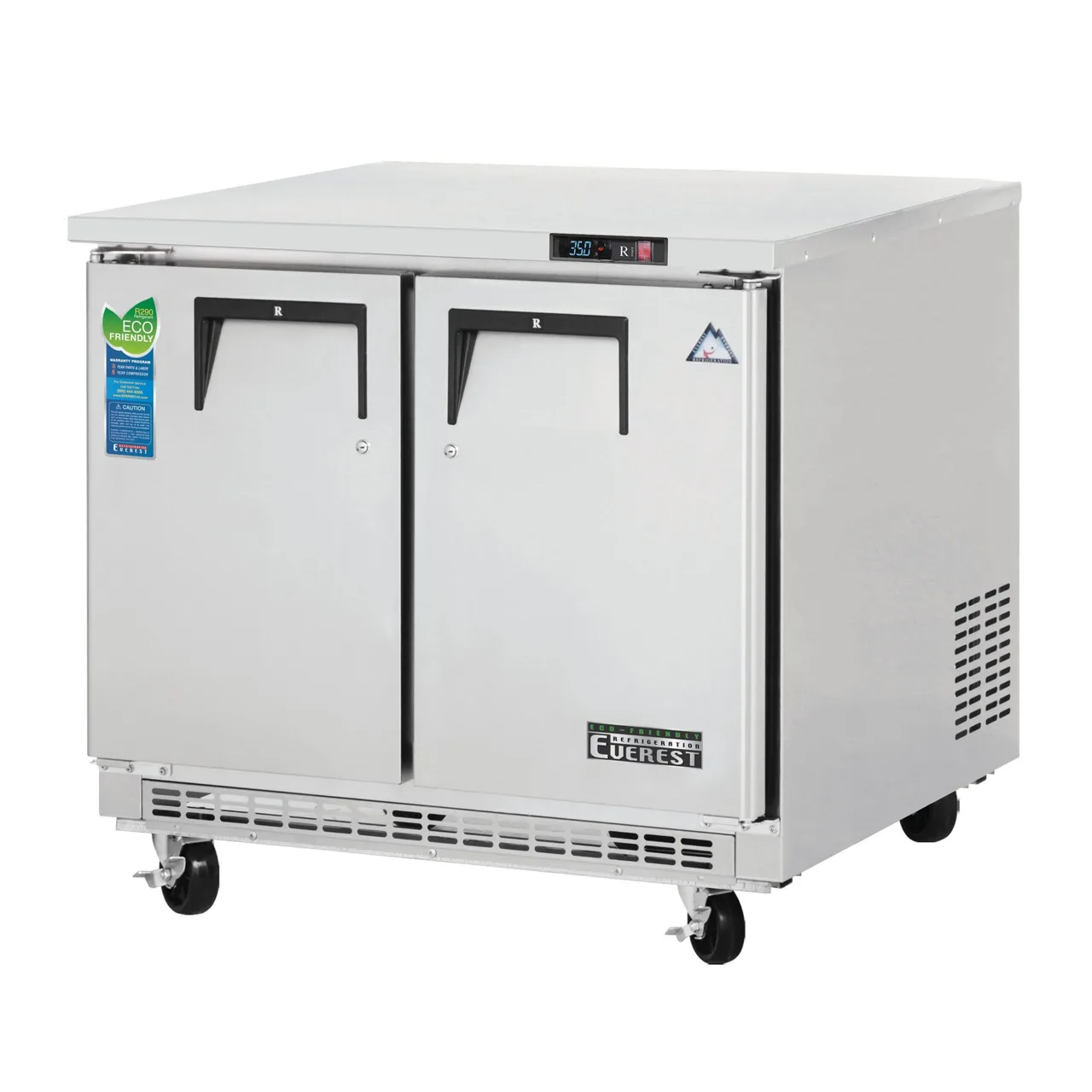 Everest ETBSR2 35″ Two Section Undercounter Refrigerator w/ 2 Doors, 10 cu. ft.