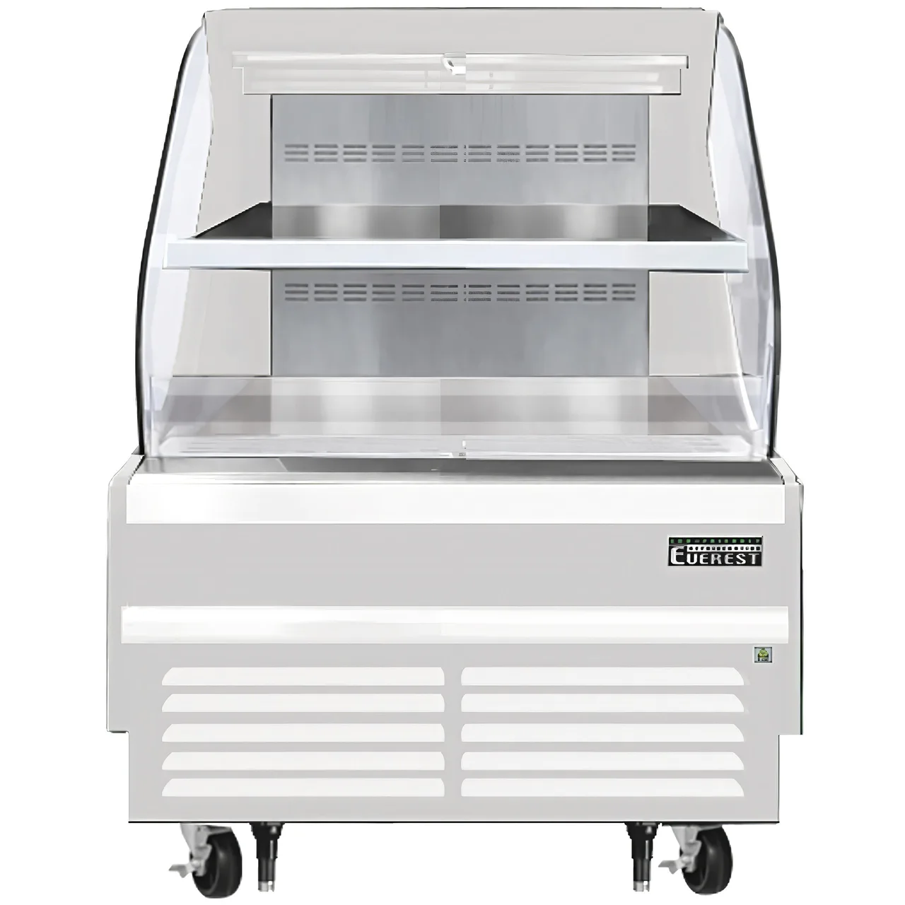 Everest EOMH-36-W-35-T 37″ Horizontal Open Air Merchandiser in White, 1 Shelf, Open Curved, 7.4 cu. ft.