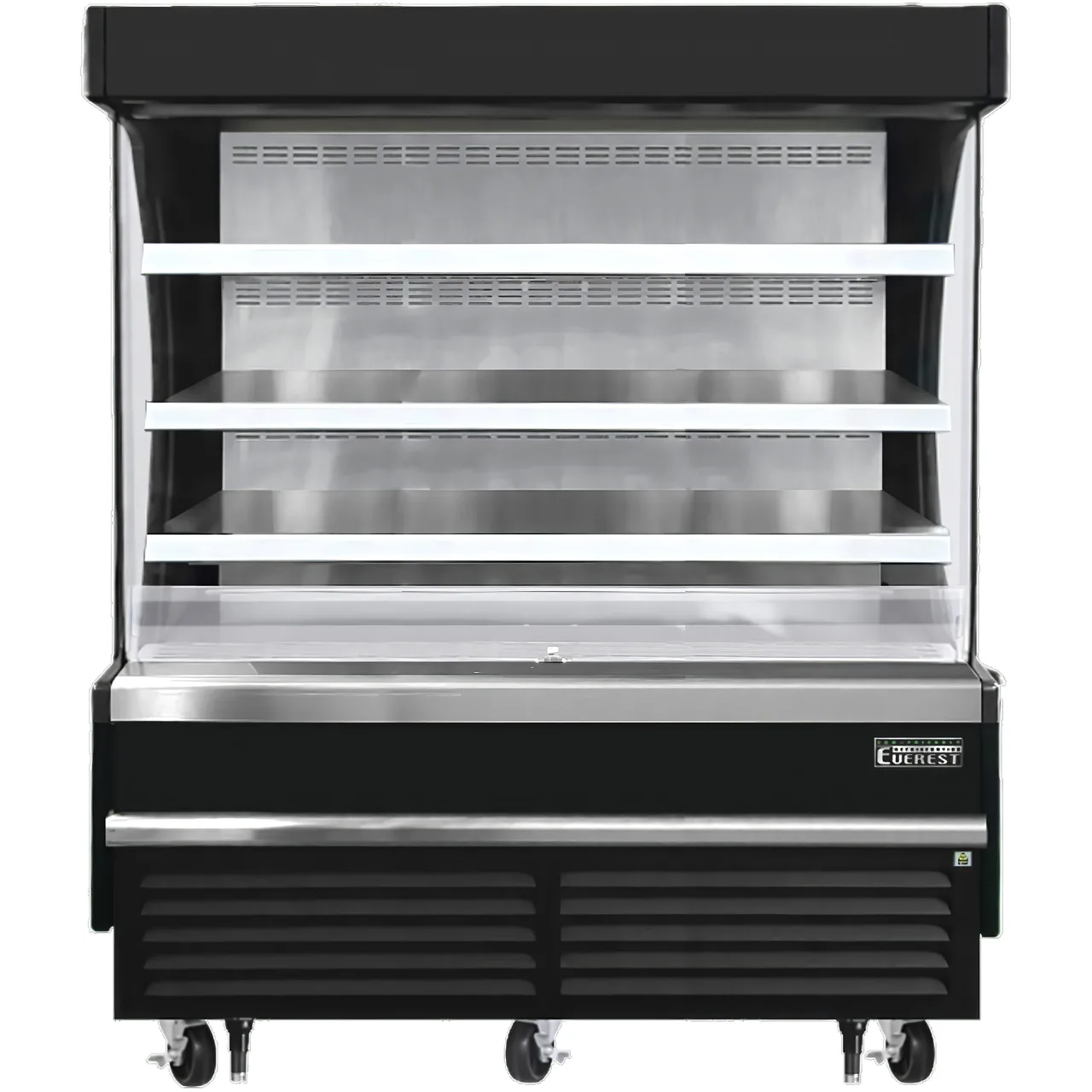 Everest EOMV-60-B-28-S 60″ Vertical Open Air Merchandiser in Black, High Profile, 3 Shelves, 15.4 cu. ft.