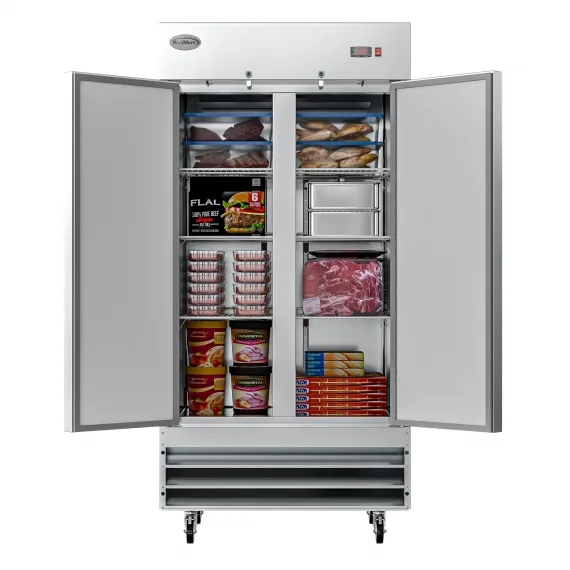 Koolmore RIF-2D-SS35C 39″ Two Section Reach-In Freezer w/ 2 Solid Doors, 35 cu ft.
