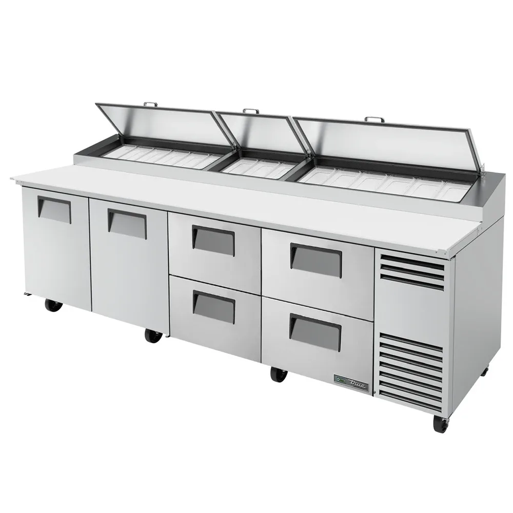 True TPP-AT-119D-4-HC 119″ TPPAT Series Pizza Prep Table w/ Refrigerated Base, 115v